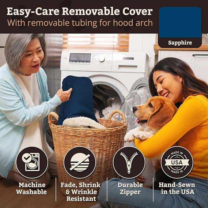 Snoozer Pet Products Luxury Rectangle Cozy Cave Dog Bed with Microsuede, Extra Large, Sapphire