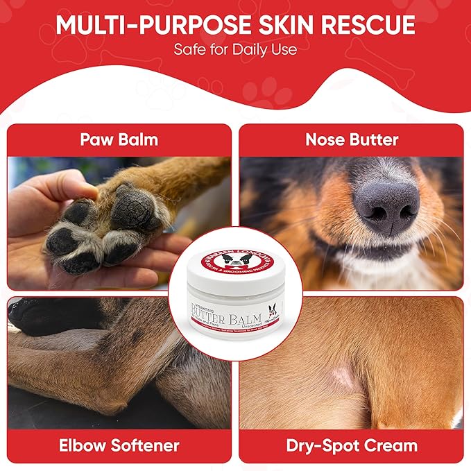 Warren London Hydrating Butter Balm for Dogs – Unscented – Deep Moisture Paw & Nose Cream for Dry, Cracked Pads & Snouts – Lick-Safe, Non-Greasy – Ideal for Frenchies & All Breeds – Made in USA – 4oz