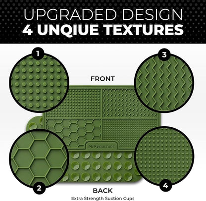 Pup Culture Dog Lick Mat for Dogs, Feeding Pad for Anxious Pets Plus 4 Different Puzzles for Mental Stimulation for Dogs - Supports Mental, Dental, and Digestive Health, Bite Resistant and Heavy Duty