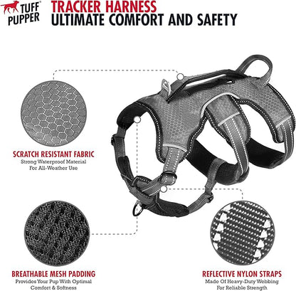 Tuff Pupper Escape Proof No Escape Dog Harness | 5 Point Adjustable Fit Harness for Dogs | Padded Dog Harnesses | Handle Dog Lift Harnesses