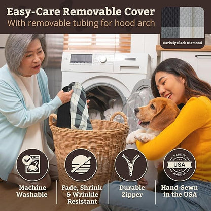 Snoozer Luxury Cozy Cave Pet Bed, Wag Collection, Small - Barkely Black Diamond