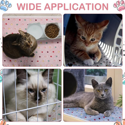 Reginary 4 Pcs Waterproof Guinea Pig Blankets Washable Small Animal Fleece Bedding Guinea Pig Cage Liners Reusable Training Pads Pet Pee Pad Sleep Mat for Hamster(Colorful Dot,24 x 16 Inch)