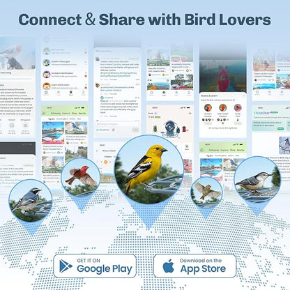 HIXX Smart Bird Feeder with Camera Solar Powered, 2.5K HD Vertical/Horizontal View, Lifetime Free AI Bird Identify, Detachable 1.8L Seed Bin for Easy Cleaning, Wireless Outdoor, Gift for Birding Lover