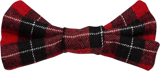 Pearhead Holiday Dog Bowtie – Red Plaid Christmas Pet Bow, Slide On Collar Accessory, Seasonal Dog Apparel, Perfect Stocking Stuffer, XS/S Small Breed