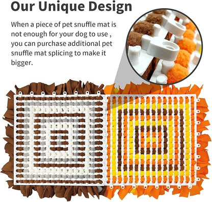 LIVEKEY Pet Snuffle Mat for Dogs, Dog Feeding Mat, Nosework Training Mats for Foraging Instinct Interactive Puzzle Toys (Brown&Gray&White)