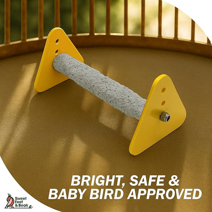 Sweet Feet and Beak Medium Portable Perch and Weaning Stand for Birds. Keep Nails and Beaks in Top Condition - Safe, Non-Toxic, Easy to Install Cage Accessories