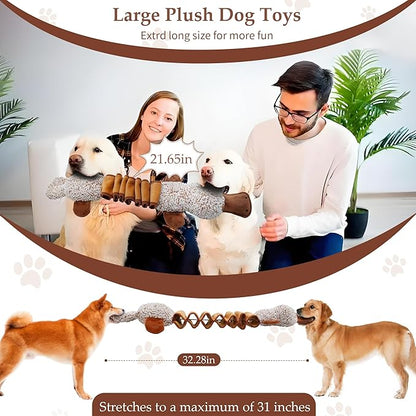 Squeaky Dog Toys, Interactive Tug of War Puppy Toys, Funny Plush Dog Chew Toys, Stuffed Dog Toys for Small,Medium and Large Dogs - Platypus