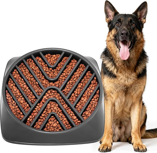 KASBAH Slow Feeder Dog Bowls Large Breed, Holds 5 Cups Wet or Dry Food for Large and Medium Dogs,Puzzle Maze for Fast Eaters,Square Base,Non-Slip, Made Without BPA,Helps Prevent Bloat & Aid Digestion