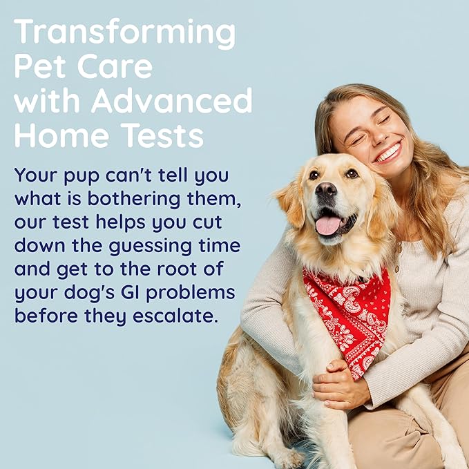 Comprehensive Gut Health Check for Dogs - at-Home Stool Test for Digestion, Immune & Leaky Gut Symptoms Like Diarrhea, Allergies, Itchy Skin, Bad Breath - Easy Non-Invasive Testing