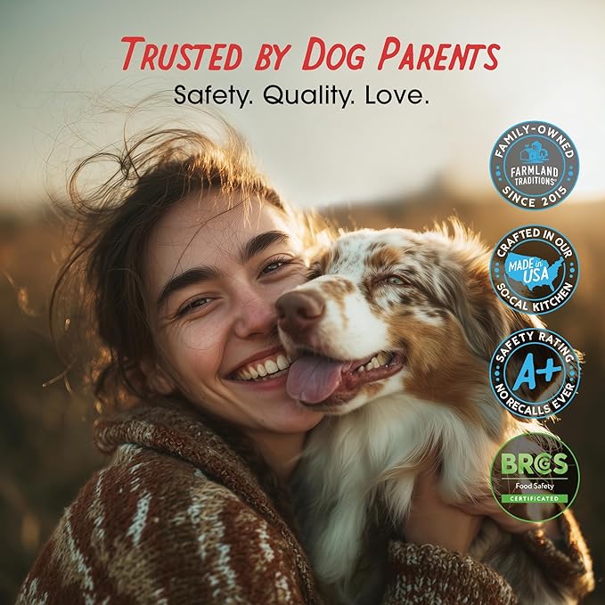 Farmland Traditions Dogs Love Beef Jerky Dog Treats, All Natural, Grain-Free, High Protein Training Treats, 2 Pound (Pack of 1) Bag