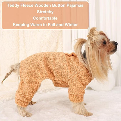 Dog Pajamas Small Sized Dogs Boy Girl Small Dog Sweater Fleece Puppy Clothes Jammies Doggie Pjs Chihuahua Fall Winter Warm Onesies Jumpsuit Clothing Pet Male Female