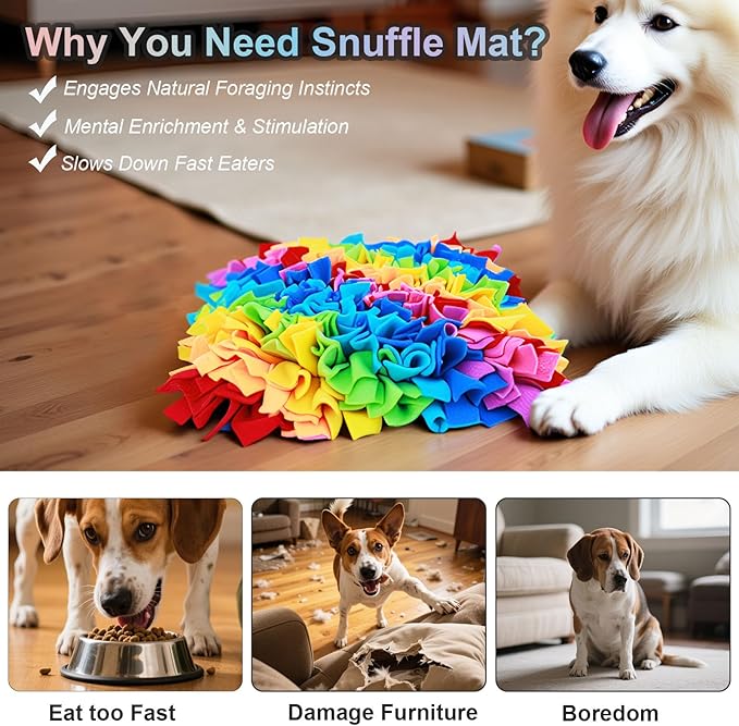 Ablechien Snuffle Mat for Dogs - Dog Feeding Mat, Nosework Training Mats for Foraging Instinct, Enrichment Toys for Small/Medium/Large Dogs