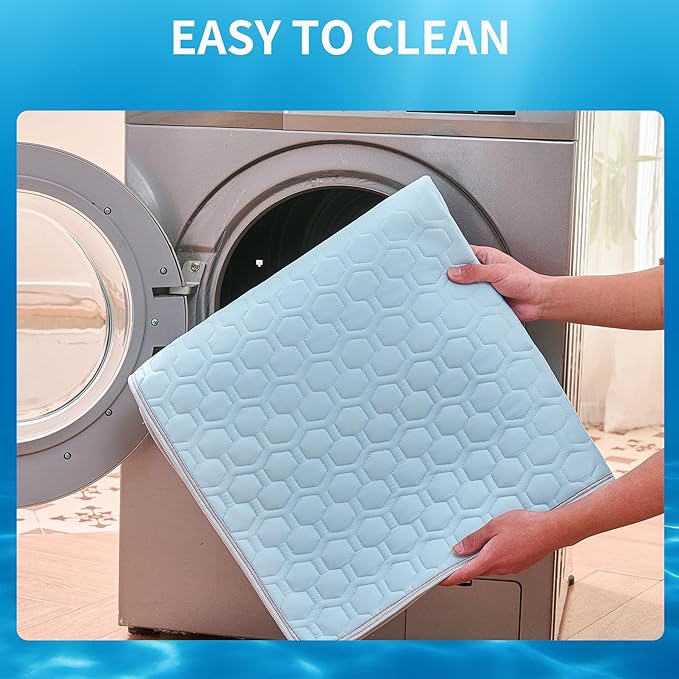 HAOMAIJIA Pet Cooling Mat for Dogs Thick Soft Washable Dog Cooling Mat Indoor Upgrade Waterproof Non-Slip Self Cooling Pad for Dog and Cat (Sky Blue, 39'' x 59'' XX-Large)