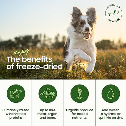 smallbatch Pets Freeze-Dried Raw Dog Food – Turkey Recipe – 7oz Small Bites – High Protein, Grain Free – Complete Meal or Topper – Made in USA with Organic Superfoods7 Oz, Turkey