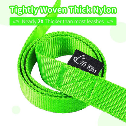 HIKISS Long Dog Leash Obedience Recall Training Agility Lead with Thickening Material for Large Dog - 15ft 20ft 30ft 50ft 100ft Training Leash(Green 15ft)