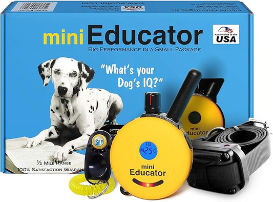 Educator ET-300 Mini E Collar for Dog Training with Remote - 1/2 Mile Range, Waterproof, 100 Blunt Stimulation Levels, Tone or Vibration Mode, Night Light Tracking for Small, Medium & Large Dogs