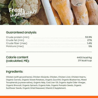 smallbatch Pets Freeze-Dried Raw Dog Food – Chicken Recipe –7 oz Small Bites – High Protein, Grain Free – Complete Meal or Topper – Made in USA with Organic Superfoods(7 Oz, Chicken)