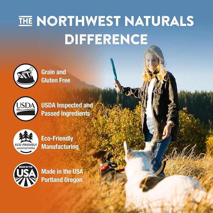 Northwest Naturals Freeze-Dried Chicken & Salmon Dog Food - Bite-Sized Nuggets - Grain-Free, High-Protein, Raw Diet, Human-Grade, Limited Ingredients, All Natural, Omega-3 for Skin & Coat - 12 Oz