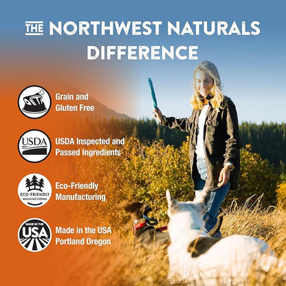 Northwest Naturals Freeze-Dried Chicken & Salmon Dog Food - Bite-Sized Nuggets - Grain-Free, High-Protein, Raw Diet, Human-Grade, Limited Ingredients, All Natural, Omega-3 for Skin & Coat - 12 Oz