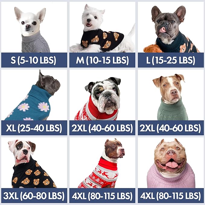 Spark Paws Christmas Dog Sweater – Ultra Soft Holiday Knit Sweater for Small, Medium & Large Dogs, Cute Pet Sweater for French Bulldogs & Big Dogs, Easy Potty V Cut Design Jacket - (Dasher Red,3XL)
