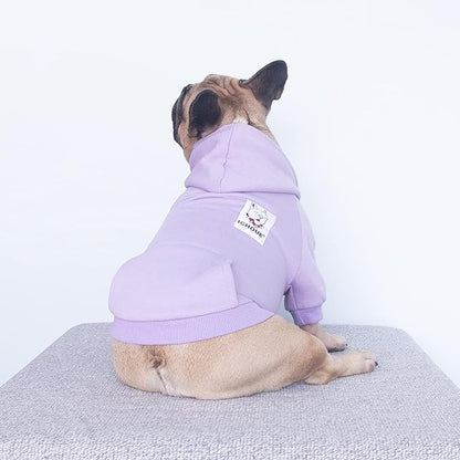 iChoue English Bulldog Clothes Hoodies for Dogs French Frenchie Pug English Boston Terrier Bully Pitbull Corgi Sweatshirt Sweater Clothing - Light Purple/XXLarge