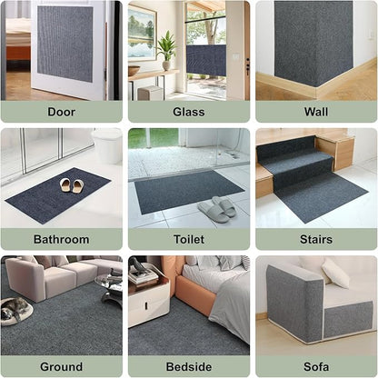 Cat Scratching Carpet Mat, Self-Adhesive Trimmable Cat Climbing Post Covered Pad Replacement for DIY Cat Tree Shelf Steps Couch Corner Wall Cat Scratcher Furniture Protector (Khaki, 78.7x15.8Inch)