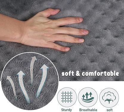 XL Gray Dog Crate Pad 42x28 inch Memory Foam Large Dog Kennel Bed Soft Flannel Washable Anti Slip Puppy Sleeping Mat,Grey