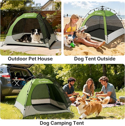Veehoo Pop Up Pet Tent House for Indoor Outdoor, Portable Dog Tent & Cat House Shelter, Waterproof Foldable Automatic Dog Kennel to Small Medium Pets & Feral Cats