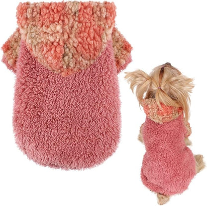 Plaid Dog Hoodie Dog Sweaters for Small Dogs Male Winter Warm Extra Small Puppy Sweater for Chihuahua Teacup Yorkie Soft Fleece Clothes Girl Boy Tiny Outfits Pet Clothing, Red, XXS