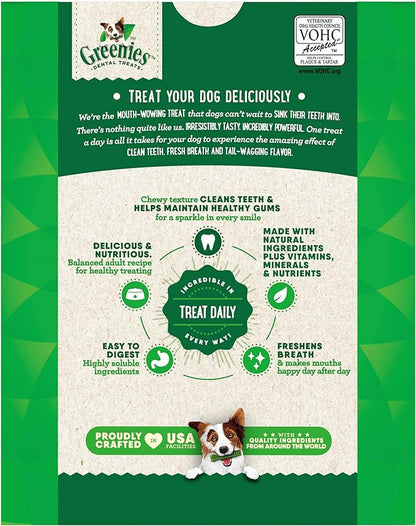 Greenies Veterinarian-Recommended Adult Natural Dental Dog Treats Regular Size, Original Flavor, 27 oz. Pack, 27 Count