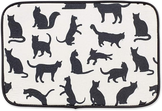 Bone Dry Machine Washable, Ultra Absorbent Pet Mat, 12x18, Cat Silhouette