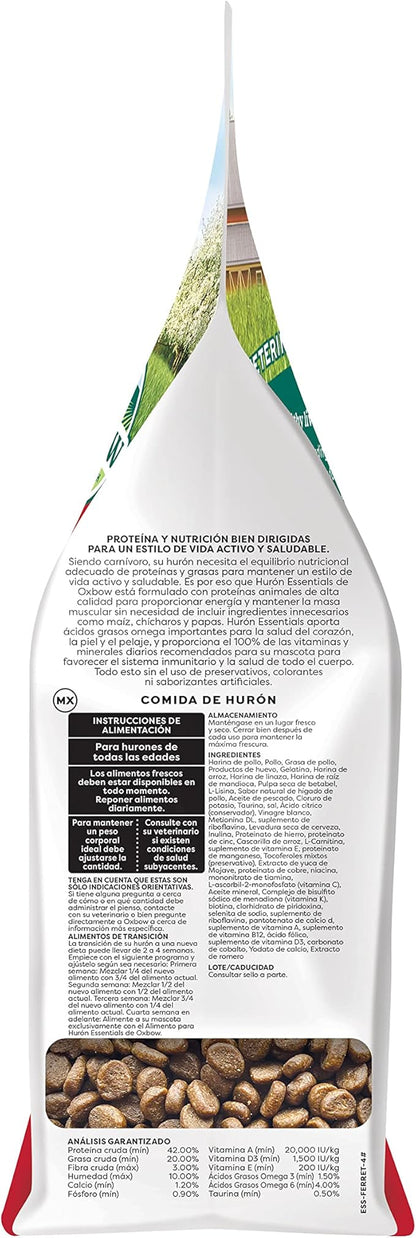 Oxbow Essentials Ferret Food, Vitamin & Mineral Rich Formula for Ferret, High Protein Food & High Fat, Small Animal Pet Products, Oxbow, Made in USA, 4 lb Bag