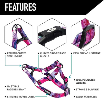Wolfgang Heavy Duty Adjustable Dog Harness, Pull-Tested to Over 800 lbs for Walking & Training, Daydream Print, Large