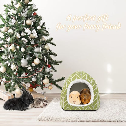 Tierecare 2 Pack Guinea Pig Hideout Bed Dwarf Rabbit House Cave Accessories Cozy Hide-Out for Little Bunny Hedgehog Ferret Chinchilla&Other Small Animals