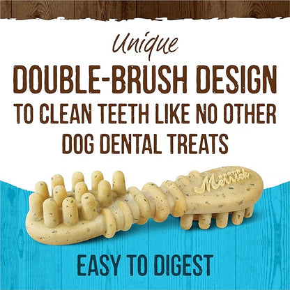 Merrick Fresh Kisses Natural Dental Chews, Toothbrush Shape Treat Infused With Real Mint, For Large Dogs - 22 ct. Box