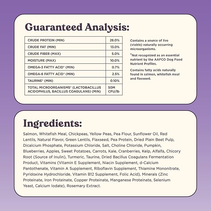 Bundle x Joy Vibrant Salmon Probiotic Dog Food Dry, 4lb Bag, Allergy and Gut-Friendly Adult Kibble for Digestive Health with Wild-Caught Salmon, 20 Plant Based Superfoods, Beef and Poultry Free