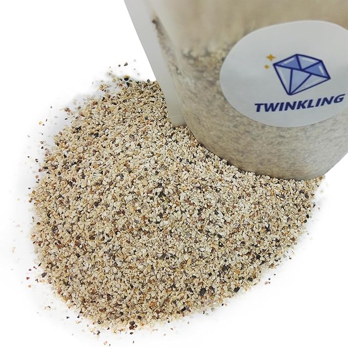 TWINKLING Silica Sand, Aquarium Sand, Horticultural Sand, Vermiculite, Coarse Sand for Plants, Fire Pit, Aquarium, Fish Tank, Resin Art, DIY Craft, Vase Filler, Home Decor, 410g/14.5oz (16-30 Mesh)