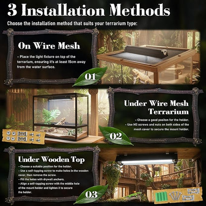 NEPTONION T5 Reptile UVB Light 22.7 Inches Fixture with UVB 5.0 Bulb High Output Hood for Terrariums, Basking Reptiles, Lizards, Chameleons, Iguanas, Bearded Dragons, 14W