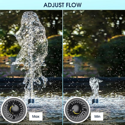 NFESOLAR Submersible Water Pump 880GPH, 60W Ultra Quiet Fountain Pump with Dry Burning Protection 9ft High Lift for Fish Pond, Fountains, Waterfall, Hydroponics, Aquariums KF206