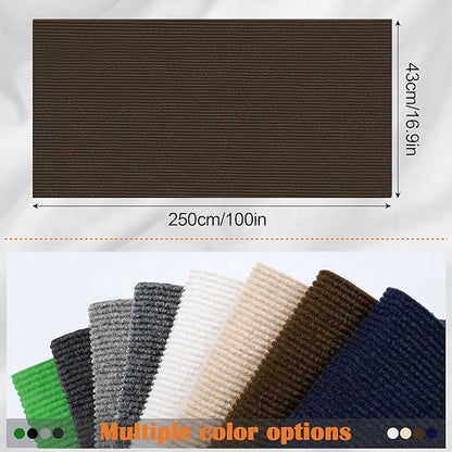 Cat Scratch Furniture Protector - 100" x 17" Trimmable Self-Adhesive Cats Claws Scratch Pads, DIY Cat Climbing Couch Protector for Scratch Post Cat Tree Replacement Indoor (Brown)