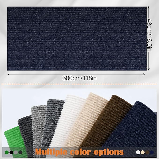 Cat Scratch Furniture Protector - 118" x 17" Trimmable Self-Adhesive Cats Claws Scratch Pads, DIY Cat Climbing Couch Protector for Scratch Post Cat Tree Replacement Indoor (Dark Blue)