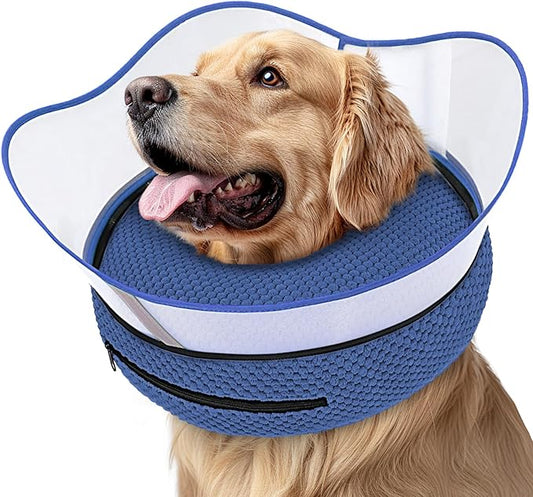 Supet Raised Inflatable Dog Cone Alternative Collars for After Surgery, Dog Donut Collar After Surgery, Soft Pet Cone for Small Medium Large Dogs to Stop Licking