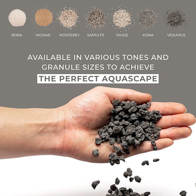 UNS Controsand - Vesuvius, 8L - Natural Freshwater 3-5 mm Dark Gray Gravel - Decorative Small Rocks for Aquascaping Planted Tank - Aquarium Terrarium Substrate for Betta, Shrimp, Fish, Reptile Decor