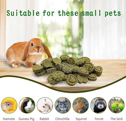 Hamiledyi 36PCS Bunny Chew Toys for Teeth Grinding Natural Timothy Hay Grass Cakes for Rabbits Guinea Pigs Chinchillas Gerbils Hamsters Improves Dental Health