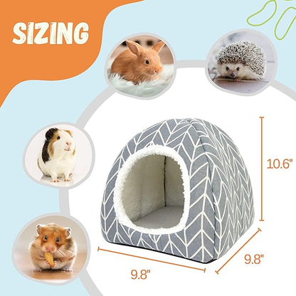 Tierecare 2 Pack Guinea Pig Hideout Bed Dwarf Rabbit House Cave Accessories Cozy Hide-Out for Little Bunny Hedgehog Ferret Chinchilla&Other Small Animals