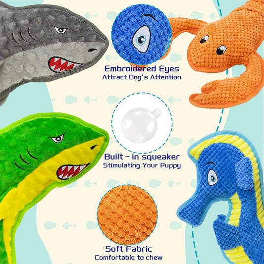 No Stuffing Dog Toys,Dog Squeak Toy for Small,Medium,Interactive Dog Toys for Large Dogs,Tug of War Toy,Puppy Teething to Keep Them Busy, Best Christmas Toys