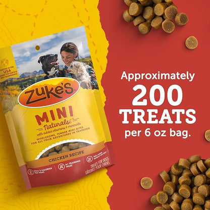Zuke's Mini Naturals Dog Training Treats for Dogs, Pet Treats made with Real Chicken - 10 oz. Pouch