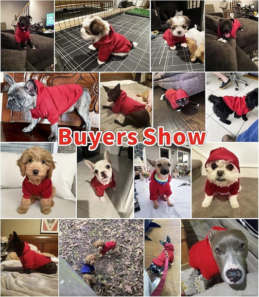 Idepet Pet Dog Hoodies Dog Clothes for Small Dogs Vest Chihuahua Clothes Warm Coat Jacket Autumn Puppy Outfits Cats Dogs Clothing(XL, WineRed)