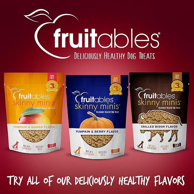 Fruitables Dog Treats, Apple Bacon Flavored | Low Calorie | Training Treats | Wheat-Free | 5oz Pack of 4