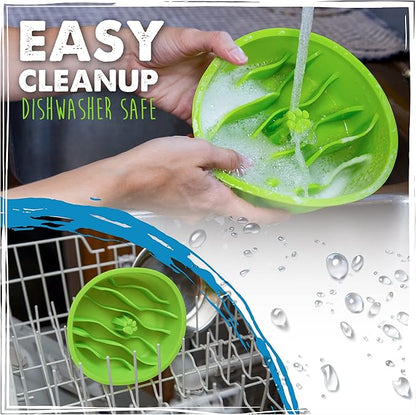 Mighty Paw Slow Feeder Dog Bowls | Interactive Dog Bow Insert - Silicone Puzzle Feeder Insert - Medium for All Sized Breeds (7" x 2")